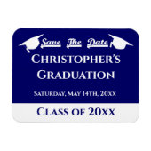 青白の卒業式の上限日付の保存 マグネット (横)