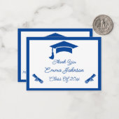 青白の卒業生カスタマイズ業ありがとう ノートカード (正面/裏面インサイチュ)