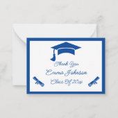 青白の卒業生カスタマイズ業ありがとう ノートカード (正面)