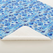 青白の孔雀の羽 シェルパブランケット (3/4)