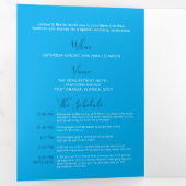 青白の小さな結婚ハートのオールインワントリフォル 三つ折り招待状 (内部最初)