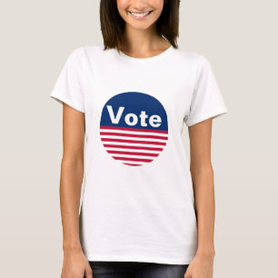 青白の愛国心を持つの投票ストライプ Tシャツ