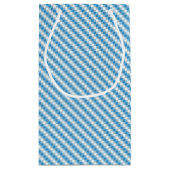 青白の正方形の背景 スモールペーパーバッグ (裏面)