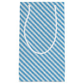 青白の正方形の背景 スモールペーパーバッグ (正面)