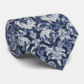 青白の絹地 ネクタイ (ロール)