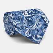 青白の絹地 ネクタイ (ロール)