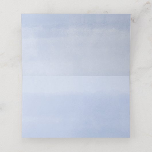 青白の花と緑のエレガントな名札 プレイスカード (内部開封)