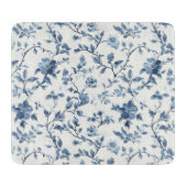 青白の花のブライダルシャワー カッティングボード (正面)