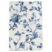 青白の花のブライダルシャワー ミディアムペーパーバッグ (裏面)