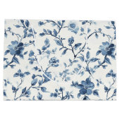 青白の花のブライダルシャワー ラージペーパーバッグ (裏面)