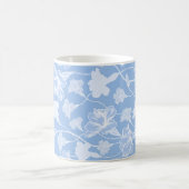 青白の花柄 コーヒーマグカップ (中央)