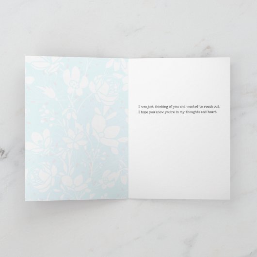 青白の花模様　あなたが恋しい カード (内部)