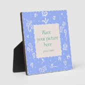 青白の花額縁 フォトプラーク (正面)