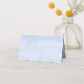 青白の花 緑の葉 エレガントな名札 プレイスカード (裏面)