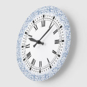 青白の芸術工芸品 ラージ壁時計 (傾斜)