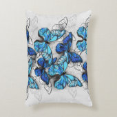 青白の蝶の構成 アクセントクッション (正面(垂直))