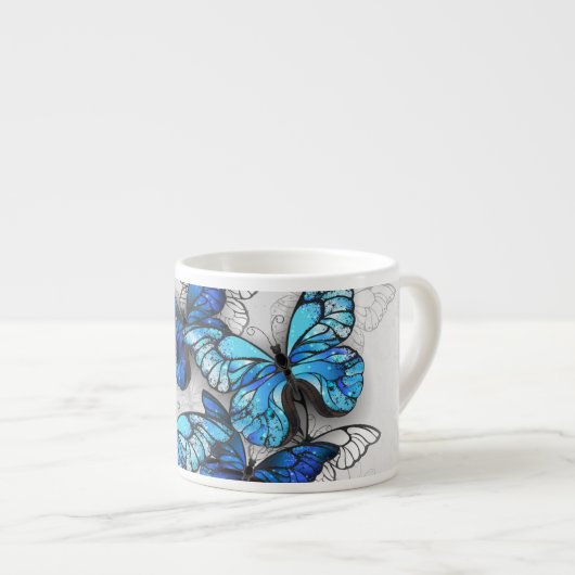 青白の蝶の構成 エスプレッソカップ (正面右)