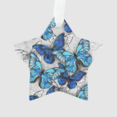 青白の蝶の構成 オーナメント (裏面)