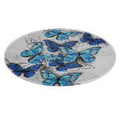 青白の蝶の構成 カッティングボード (角)