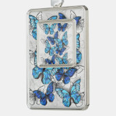 青白の蝶の構成 シルバープレートフレームオーナメント (左)