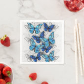 青白の蝶の構成 スタンダードカクテルナプキン (インサイチュ)