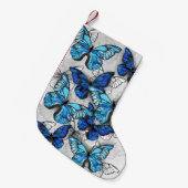 青白の蝶の構成 スモールクリスマスストッキング (正面 (吊り時))