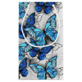 青白の蝶の構成 スモールペーパーバッグ (裏面)