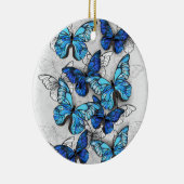 青白の蝶の構成 セラミックオーナメント (右)