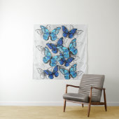 青白の蝶の構成 タペストリー (インサイチュ)