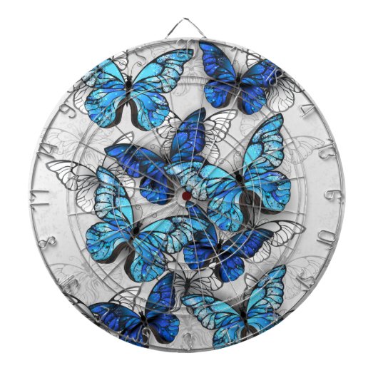 青白の蝶の構成 ダーツボード (正面)