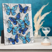 青白の蝶の構成 フォトプラーク (側面)