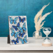 青白の蝶の構成 フォトプラーク (側面)