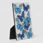 青白の蝶の構成 フォトプラーク (側面)