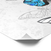 青白の蝶の構成 フォトプリント            (角)