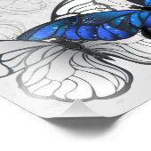 青白の蝶の構成 フォトプリント            (角)