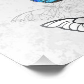 青白の蝶の構成 フォトプリント            (角)