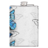 青白の蝶の構成 フラスク (裏面)