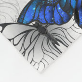 青白の蝶の構成 フリースブランケット (角)