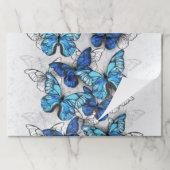 青白の蝶の構成 ペーパーパッド (折り畳み)