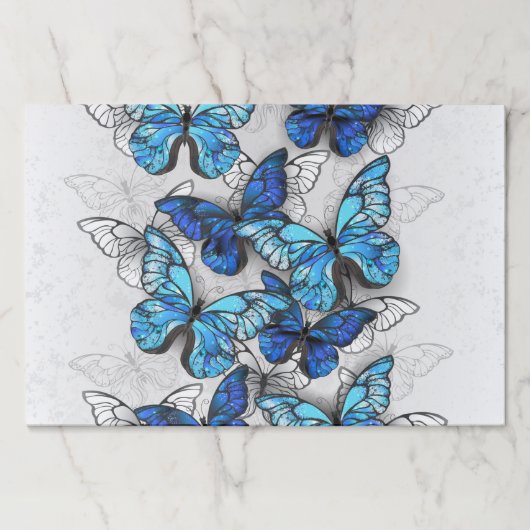 青白の蝶の構成 ペーパーパッド (正面)