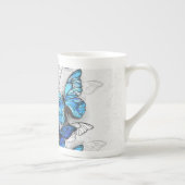青白の蝶の構成 ボーンチャイナマグカップ (右)