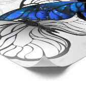 青白の蝶の構成 ポスター (角)