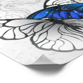 青白の蝶の構成 ポスター (角)