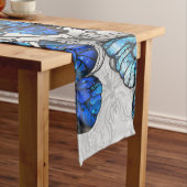 青白の蝶の構成 ミディアムテーブルランナー (インサイチュ)