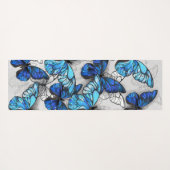 青白の蝶の構成 ヨガマット (裏面(横))