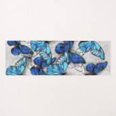 青白の蝶の構成 ヨガマット (正面(横))