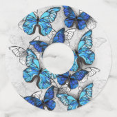 青白の蝶の構成 ワイングラスタグ (裏面)