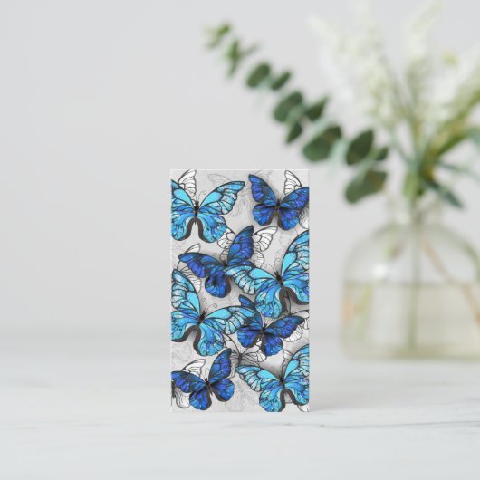 青白の蝶の構成 名刺 (スタンド正面)