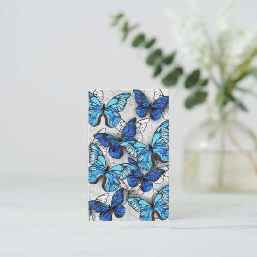 青白の蝶の構成 名刺 (スタンド正面)