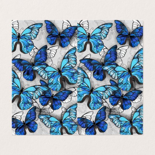 青白の蝶の構成 名刺 (外部フラット)